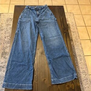 American Eagle Outfitters Denim Cargo Wide-Leg Jeans